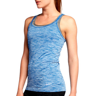W NK DF KNIT TANK, 10 | RUNNING | WOMENS | TANK TOP/SINGLET | BLUE JAY/HYDROGEN BLUE | M