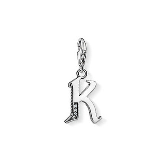 Přívěsek \"Písmeno K\" Thomas Sabo, 1591-643-21, Charm Club, 925 Sterling silver, blackened, zirconia white