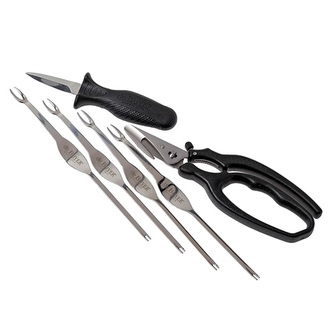 SEAFOOD SET 4 DBLE FORKS-SHEARS-OYSTERKNIFE