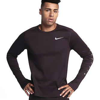 M NK FLSH MLR TOP LS SNL GX, 10 | RUNNING | MENS | LONG SLEEVE TOP | PORT WINE | XL