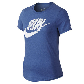 RUN P W ORGAMETRIC SWSH TEE, 10 | RUNNING | WOMENS | SHORT SLEEVE T-SHIRT | LT GAME RYL HTR/WHITE/REFLECTI | XL