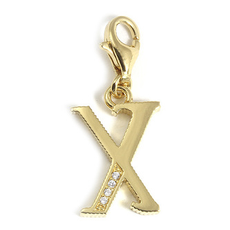 Přívěsek \"Písmeno X\" Thomas Sabo, 1630-414-39, Charm Club, 925 Sterling silver, 18k yellow gold plating, zirconia white Přívěsek \"Písmeno X\" Thomas Sabo, 1630-414-39, Charm Club, 925 Sterling silver, 18k yellow gold plating, zirconia white