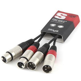 Dvojitý kabel Stagg, Délka 60 cm
