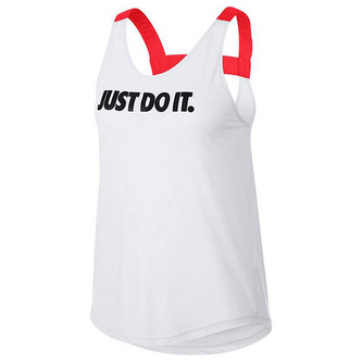 W NK BRTHE TANK ELASTIKA GRX, 10 | WOMEN TRAINING | WOMENS | TANK TOP/SINGLET | WHITE/BRIGHT CRIMSON/BLACK | XL