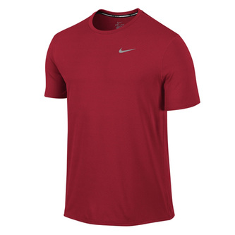 NIKE DRI-FIT CONTOUR SS, 10 | RUNNING | MENS | SHORT SLEEVE TOP | UNIVERSITY RED/GYM RED/REFLECT | XL