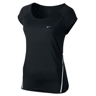 RUN FREE FRAMED SS, 10 | RUNNING | WOMENS | SHORT SLEEVE TOP | BLACK/METALLIC SILVER/REFLECTI | M