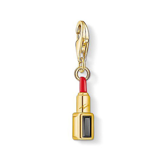 Přívěsek \"Červená rtěnka\" Thomas Sabo, 1750-565-7, Charm Club, 925 Sterling silver, 18k yellow gold plating, cold enamel, zirconia