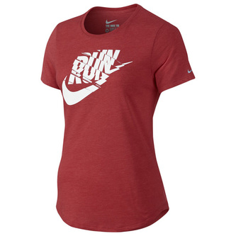 RUN P W ORGAMETRIC SWSH TEE, 10 | RUNNING | WOMENS | SHORT SLEEVE T-SHIRT | LT UNIV RED HTR/WHITE/REFLECTI | M