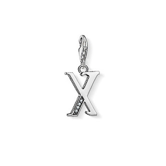 Přívěsek \"Písmeno X\" Thomas Sabo, 1604-643-21, Charm Club, 925 Sterling silver, blackened, zirconia white