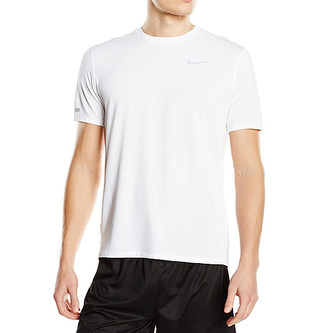 NIKE DRI-FIT CONTOUR SS, 10 | RUNNING | MENS | SHORT SLEEVE TOP | WHITE/REFLECTIVE SILV | XL