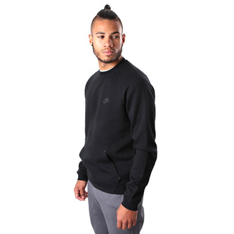 NIKE TECH FLEECE CREW-1MM, 10 | NSW OTHER SPORTS | MENS | LONG SLEEVE TOP | BLACK/BLACK/BLACK/BLACK | 2XL