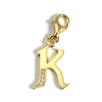 Přívěsek \"Písmeno K\" Thomas Sabo, 1617-414-39, Charm Club, 925 Sterling silver, 18k yellow gold plating, zirconia white