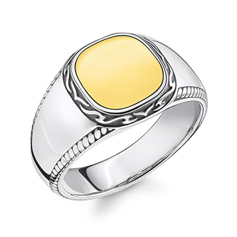 Prsten \"Tygří vzor\" Thomas Sabo, TR2292-966-39-62, Sterling Silver, 925 Sterling silver, 18k yellow gold plating, blackened