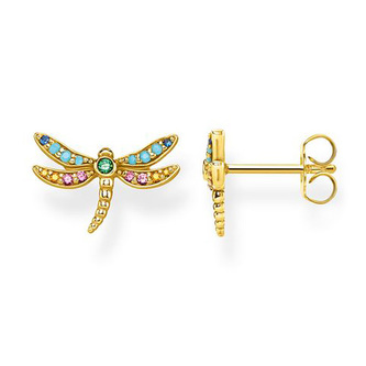 Náušnice \"Vážka\" Thomas Sabo, H2051-315-7, Sterling Silver, 925 Sterling silver, 18k yellow gold plating, cold enamel, synthetic corundum, synthetic spinel, glass-ceramic stone, zirconia Náušnice \"Vážka\" Thomas Sabo, H2051-315-7, Sterling Silver, 925 Sterling silver, 18k yellow gold plating, cold enamel, synthetic corundum, synthetic spinel, glass-ceramic stone, zirconia