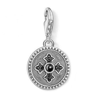 Přívěsek \"Talisman Královský kříž\" Thomas Sabo, 1704-641-11, Charm Club, 925 Sterling silver, blackened, onyx, zirconia black