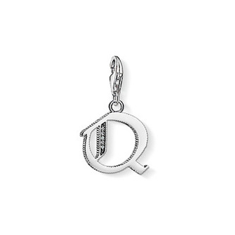 Přívěsek \"Písmeno Q\" Thomas Sabo, 1597-643-21, Charm Club, 925 Sterling silver, blackened, zirconia white