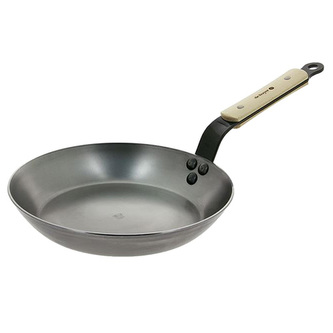 Ocelová pánev de Buyer, 5710.24, Mineral B BOIS, ocel, dřevěná rukojeť, 24 cm