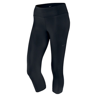 W NK PWR LGNDRY CPRI TI, 10 | WOMEN TRAINING | WOMENS | 3/4 LENGTH TIGHT | BLACK/BLACK | L