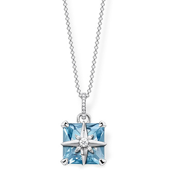 Náhrdelník \"Modrý kámen s hvězdou\" Thomas Sabo, KE1953-644-31-L45v, Sterling Silver, 925 Sterling silver, blackened, synthetic spinel blue, zirconia white Náhrdelník \"Modrý kámen s hvězdou\" Thomas Sabo, KE1953-644-31-L45v, Sterling Silver, 925 Sterling silver, blackened, synthetic spinel blue, zirconia white