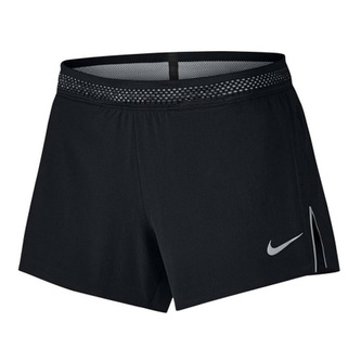 W NK AROSWFT SHORT 4IN, 10 | RUNNING | WOMENS | SHORT | BLACK/WOLF GREY/WOLF GREY | M