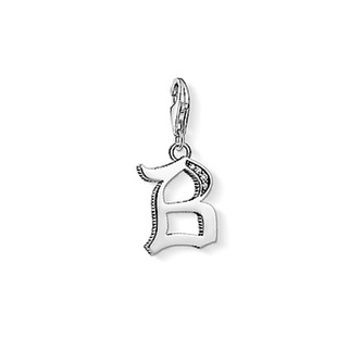 Přívěsek \"Písmeno B\" Thomas Sabo, 1582-643-21, Charm Club, 925 Sterling silver, blackened, zirconia white