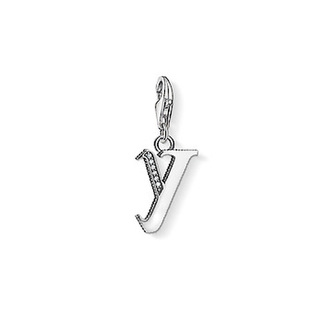 Přívěsek \"Písmeno Y\" Thomas Sabo, 1605-643-21, Charm Club, 925 Sterling silver, blackened, zirconia white