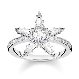 Prsten \"Hvězda velká\" Thomas Sabo, TR2271-051-14-54, Sterling Silver, 925 Sterling silver, zirconia white