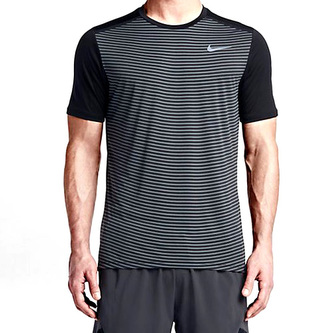 NIKE DRI-FIT RACING PR SS, 10 | RUNNING | MENS | SHORT SLEEVE TOP | BLACK/REFLECTIVE SILV | M