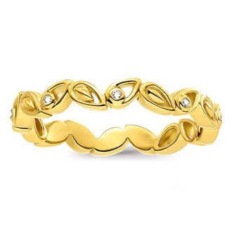 Prsten \"Listy\" Thomas Sabo, D_TR0024-924-39-54, Sterling Silver, 925 Sterling silver, 18k yellow gold plating, white diamond