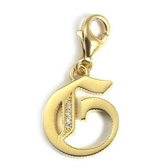Přívěsek \"Písmeno G\" Thomas Sabo, 1613-414-39, Charm Club, 925 Sterling silver, 18k yellow gold plating, zirconia white