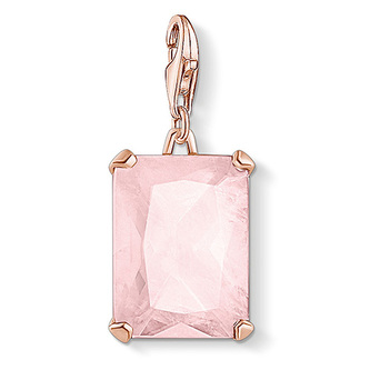 Přívěsek \"Růžový kámen velký\" Thomas Sabo, 1843-536-9, Charm Club, 925 Sterling silver, 18k rose gold plating, rose quartz