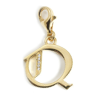 Přívěsek \"Písmeno Q\" Thomas Sabo, 1623-414-39, Charm Club, 925 Sterling silver, 18k yellow gold plating, zirconia white Přívěsek \"Písmeno Q\" Thomas Sabo, 1623-414-39, Charm Club, 925 Sterling silver, 18k yellow gold plating, zirconia white