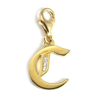 Přívěsek \"Písmeno C\" Thomas Sabo, 1609-414-39, Charm Club, 925 Sterling silver, 18k yellow gold plating, zirconia white