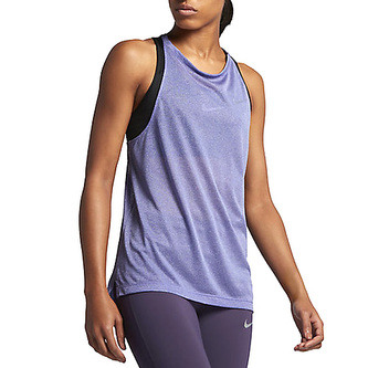 W NK BRTHE TANK, 10 | RUNNING | WOMENS | TANK TOP/SINGLET | DARK IRIS/HTR | L