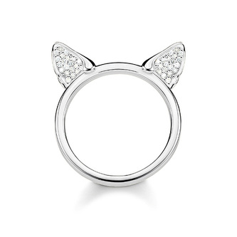 Prsten \"Kočičí uši\" Thomas Sabo, TR2259-051-14-52, Sterling Silver, 925 Sterling silver, zirconia white