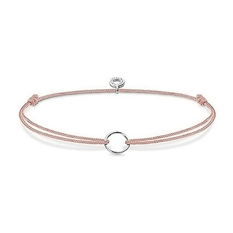 Náramek s kroužkem na přívěsky Thomas Sabo, LS068-173-19-L20v, Charm Club, 925 Sterling silver, nylon beige