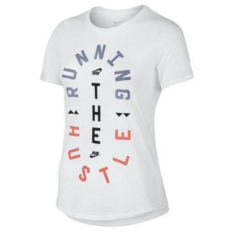 RUN P W HUSTLE TEE, 10 | RUNNING | WOMENS | SHORT SLEEVE T-SHIRT | WHITE/LT WILD MANGO/REFLECTIVE | M