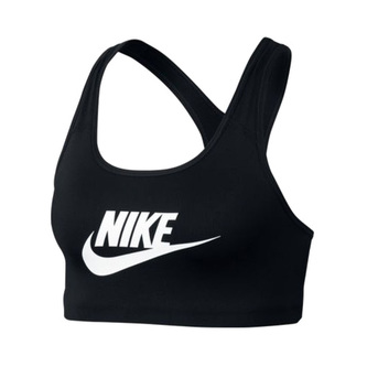 NIKE SWOOSH FUTURA BRA, 10 | WOMEN TRAINING | WOMENS | BRA | BLACK/WHITE | XS