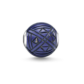 Korálek \"Etno modrý\" Thomas Sabo, K0302-771-1, Karma Beads, 925 Sterling silver, simulated lapis lazuli