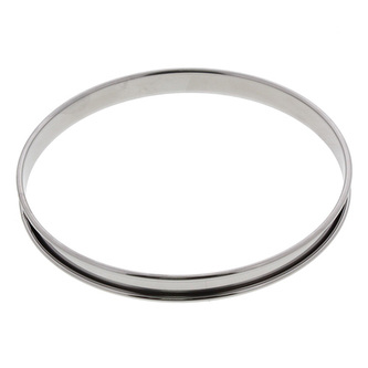 ST. STEEL TART RING, ROLLED EDGE  HT 2 CM O 20 CM