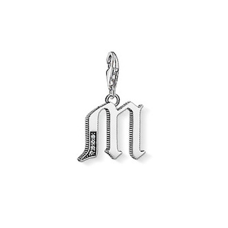 Přívěsek \"Písmeno M\" Thomas Sabo, 1593-643-21, Charm Club, 925 Sterling silver, blackened, zirconia white Přívěsek \"Písmeno M\" Thomas Sabo, 1593-643-21, Charm Club, 925 Sterling silver, blackened, zirconia white