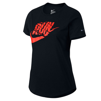 RUN P W ORGAMETRIC SWSH TEE, 10 | RUNNING | WOMENS | SHORT SLEEVE T-SHIRT | BLACK/BRIGHT CRIMSON/REFLECTIV | L