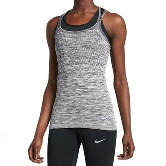 W NK DF KNIT TANK, 10 | RUNNING | WOMENS | TANK TOP/SINGLET | BLACK/HTR | L