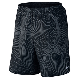 7\" DISTANCE PRINTED SHORT, 10 | RUNNING | MENS | SHORT | BLACK/BLACK/REFLECTIVE SILV | L