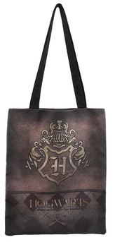 Shopping taška na rameno Harry Potter: Zlatý bradavický erb (33 x 40 cm)