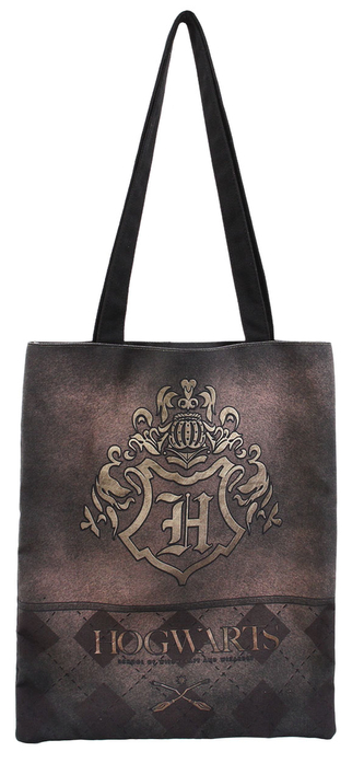 Shopping taška na rameno Harry Potter: Zlatý bradavický erb (33 x 40 cm)
