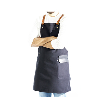 Graham Hill Hairdresser Apron Canvas - Leather Inlay kadeřnická zástěra L
