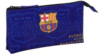 Trojitý penál na tužky FC Barcelona: vzor 41909 (22 x 12 x 3 cm)