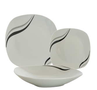 Jídelní souprava 18 dílů Černo bílá