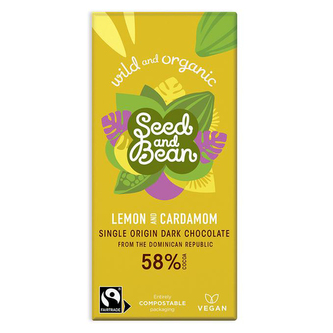 BIO hořká čokoláda kardamon & citrónový olej 58% 85g*